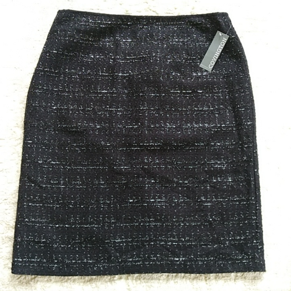 NEW Covington Lined Sparkly Skirt 10 Black